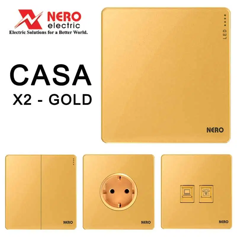 Casa Gold Saklar Stop Kontak Nero
