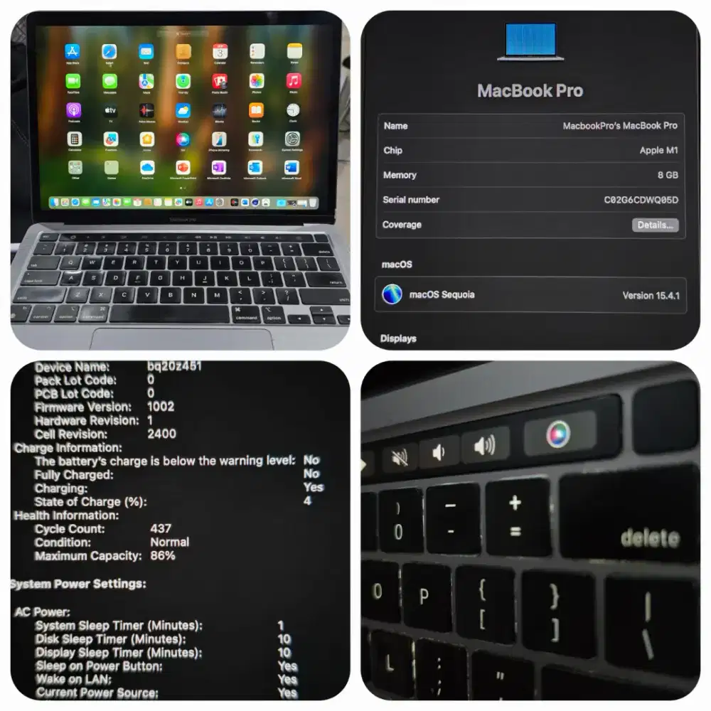 apple MacBook pro M1 lengkap aplikasi