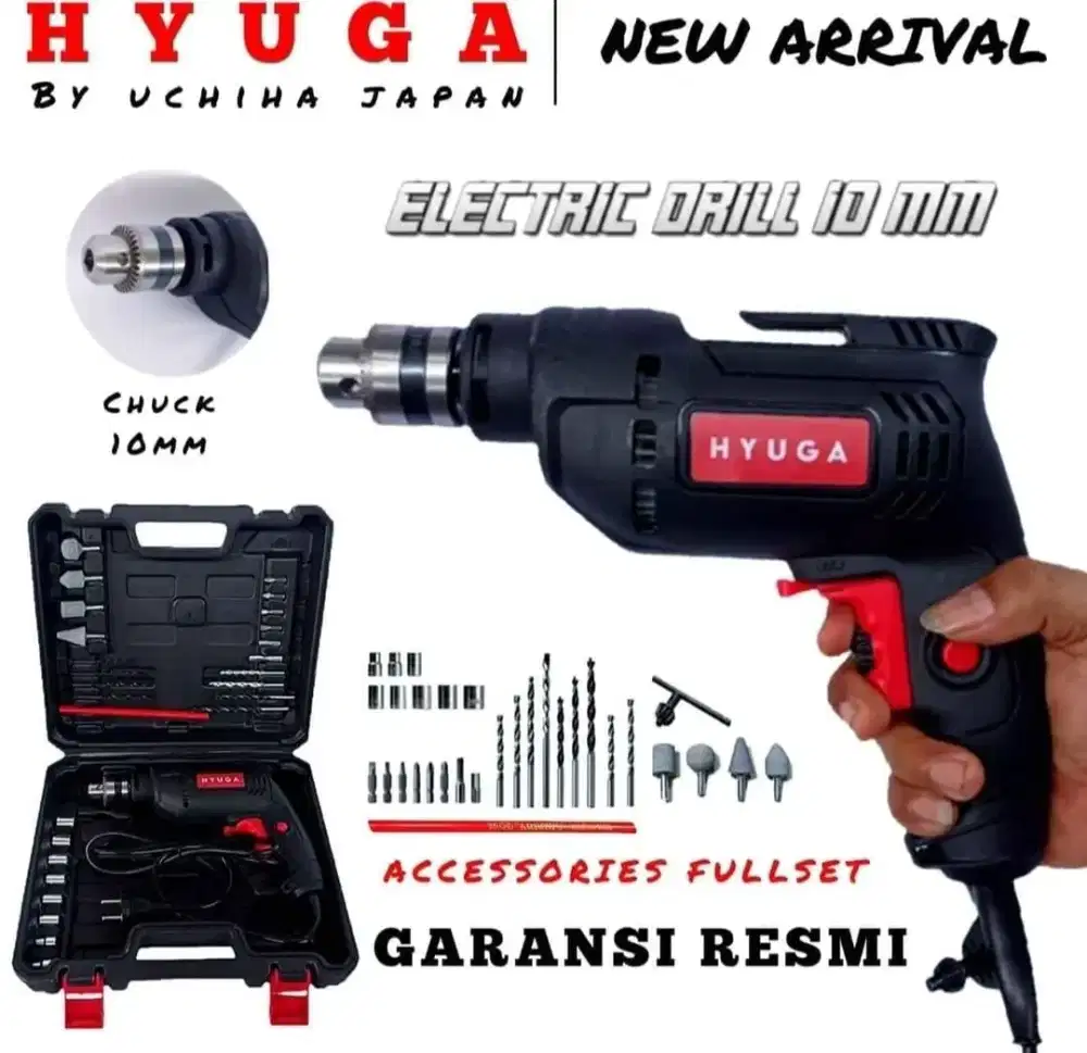 Baru bor listrik 10mm variabel speed bolak-balik bortembok HYUGAJAPAN