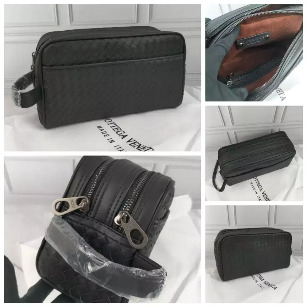Pouch bag bottega veneta jinjing clutch pria leather bottega