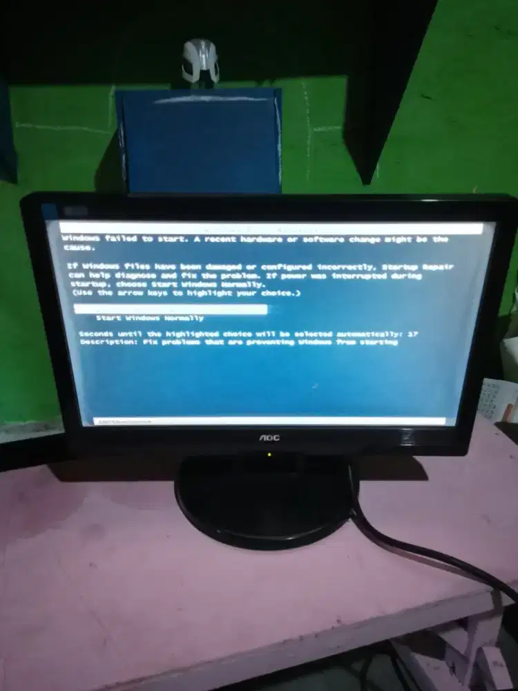 Monitor komputer lcd 16 normal siap pakai