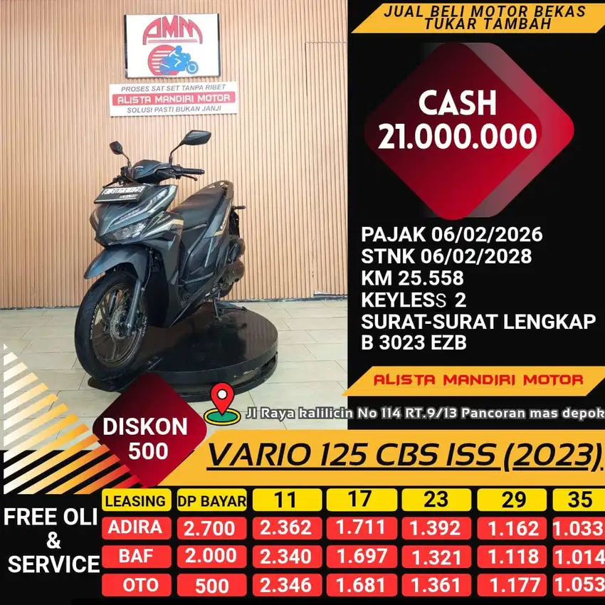 VARIO 125 CBS ISS 2023, SS KOMPLIT, PAJAK ON