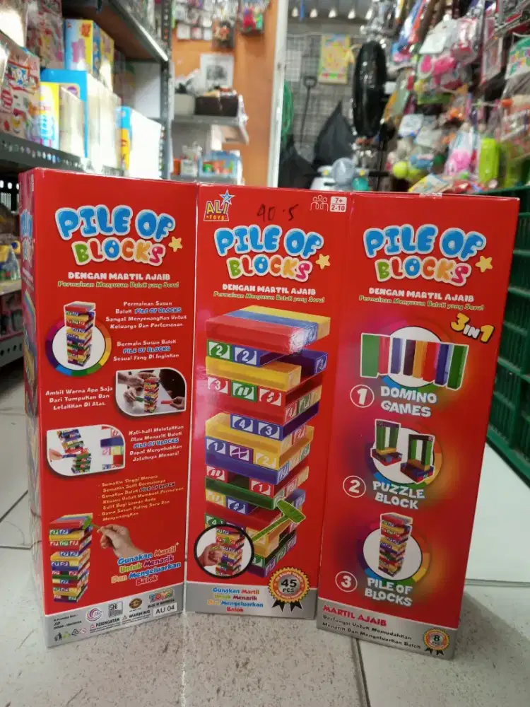 mainan anak pile of block