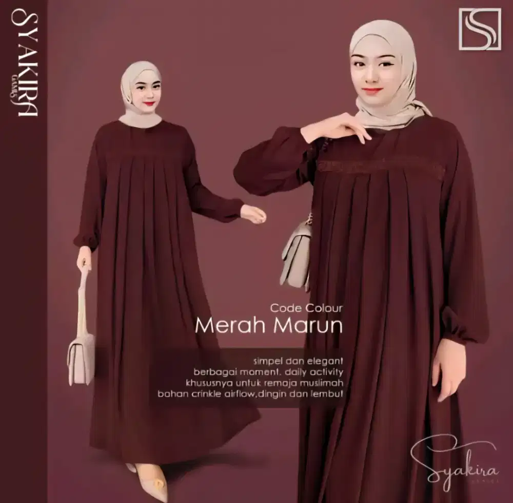 Gamis Crinkle Busui Bahan Adem Lembut Kombinasi Aksen Payet Swarovski