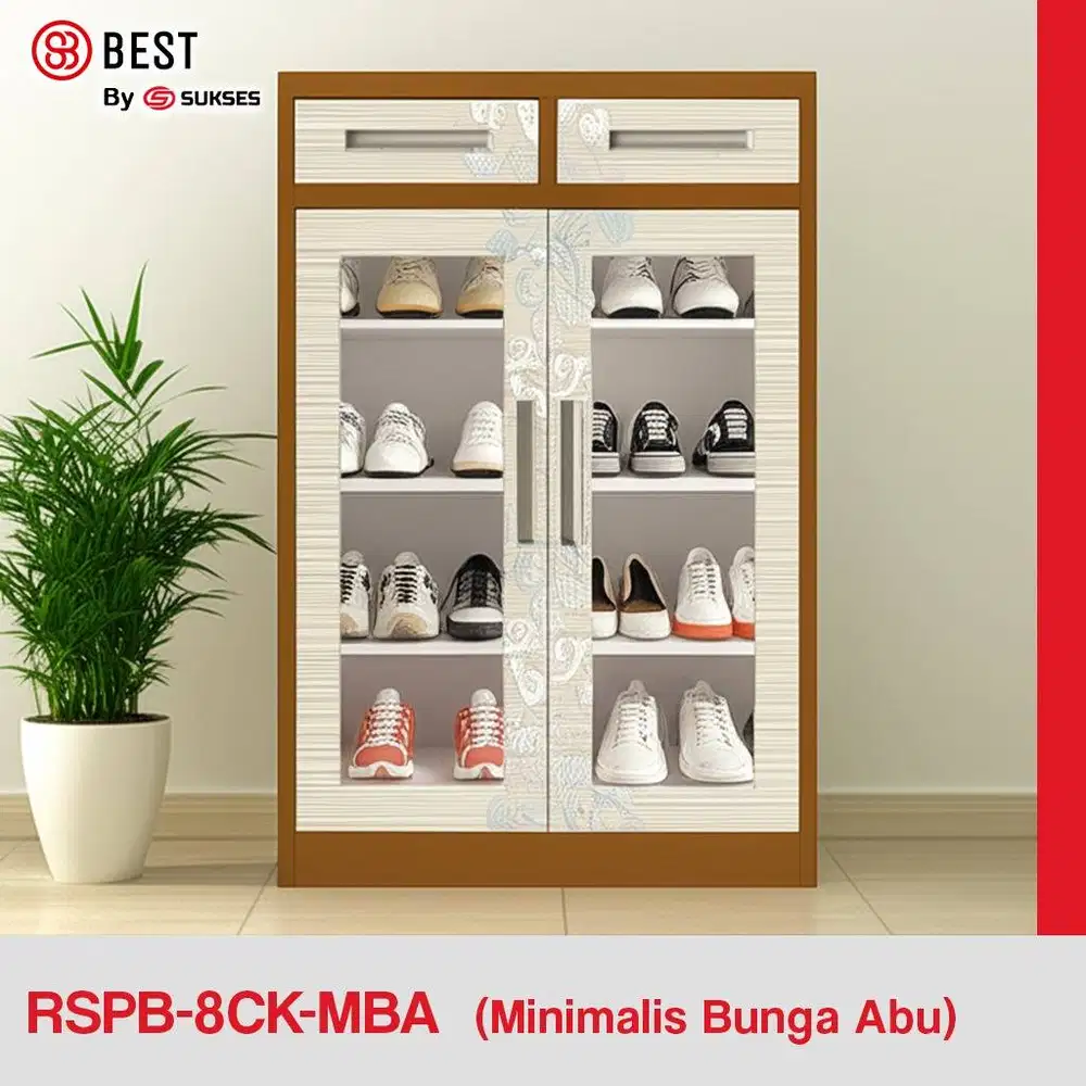 LEMARI RAK SEPATU SENDAL BESI 2 PINTU