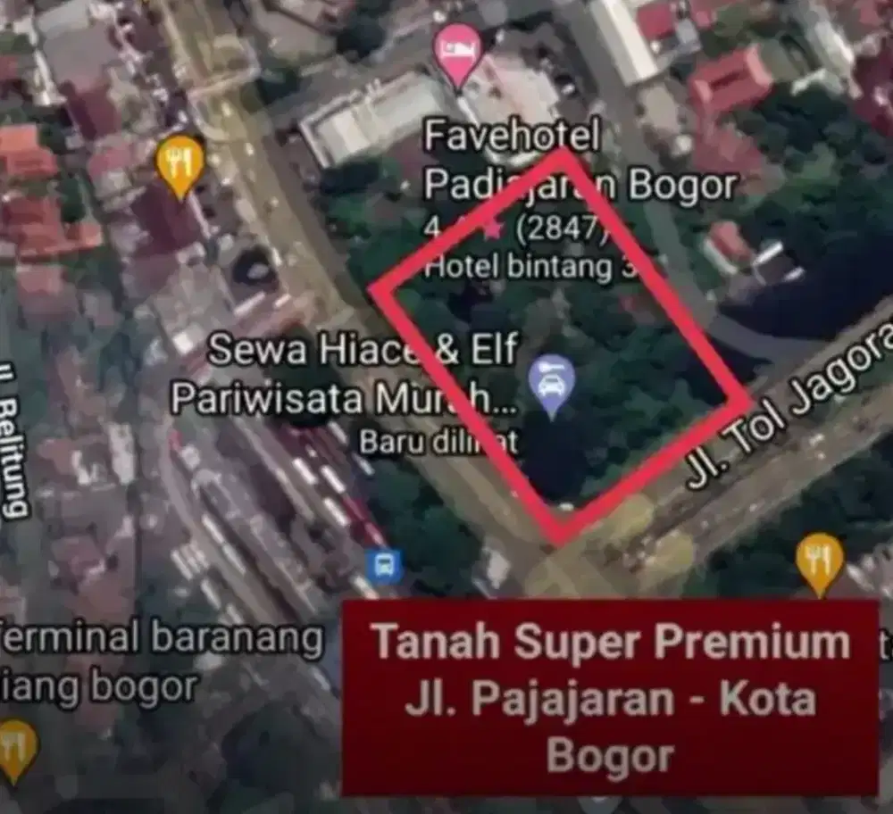 Tanah jalan utama pajajaran bogor tengah