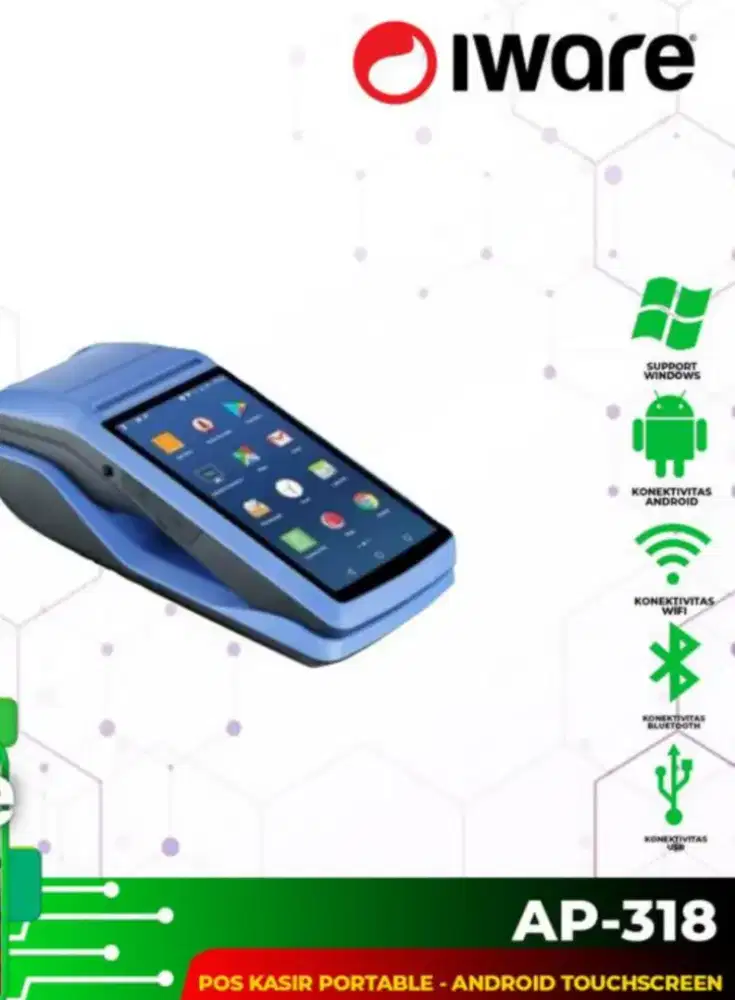 Mesin Kasir Portable IWARE AP-318 With Printer Thermal