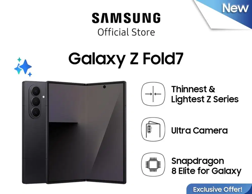 Baru...Samsung Galaxy Z Fold 7 5G 12/256 Grs Resmi (Jet Black)