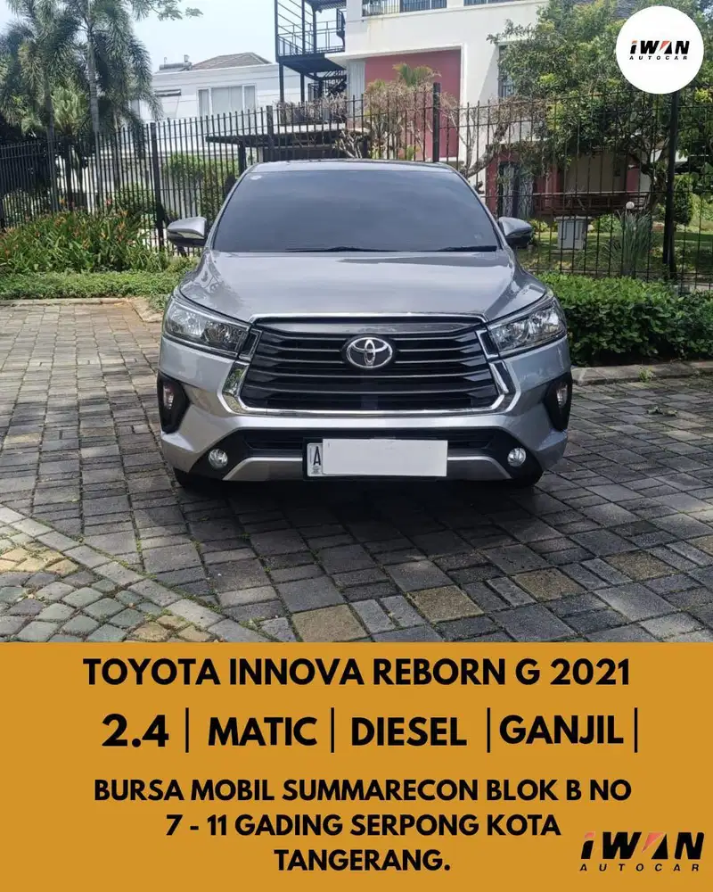 TOYOTA INNOVA G DIESEL 2.4 MATIC 2021