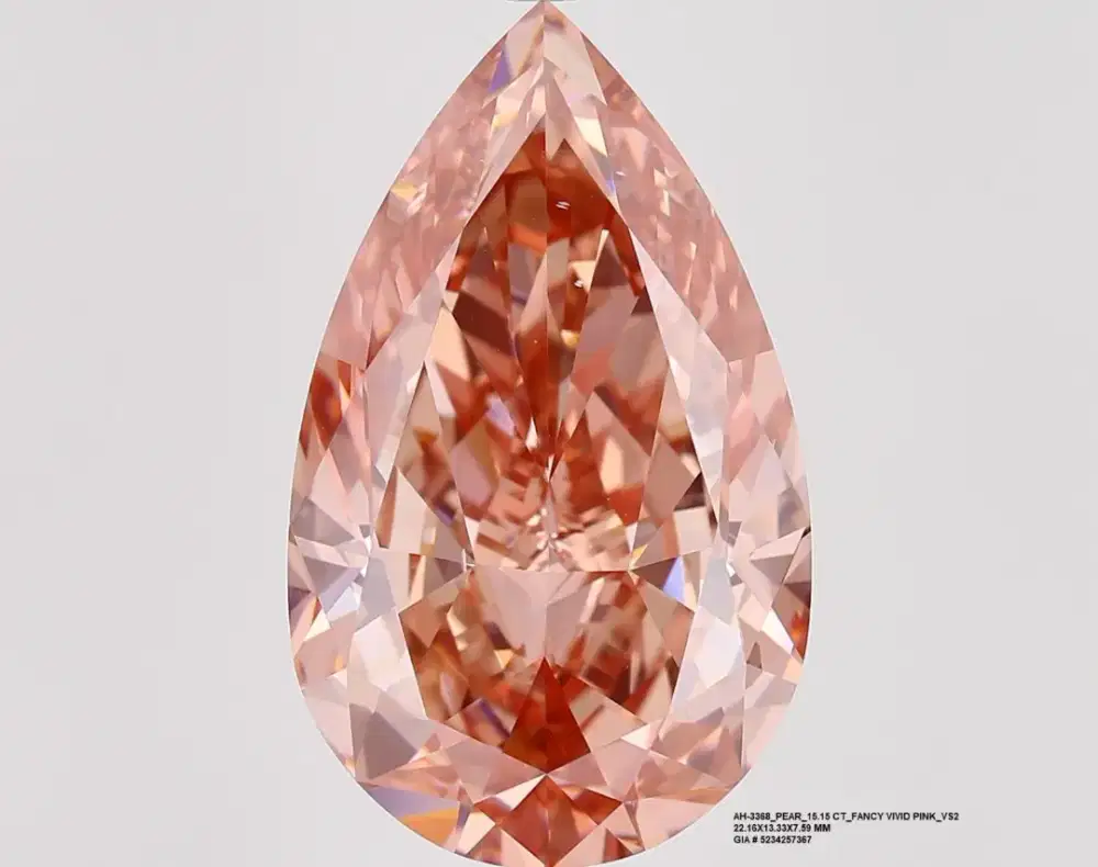 Dijual berlian eropa fancy vivid pink 15.15 crat asli memo GIA