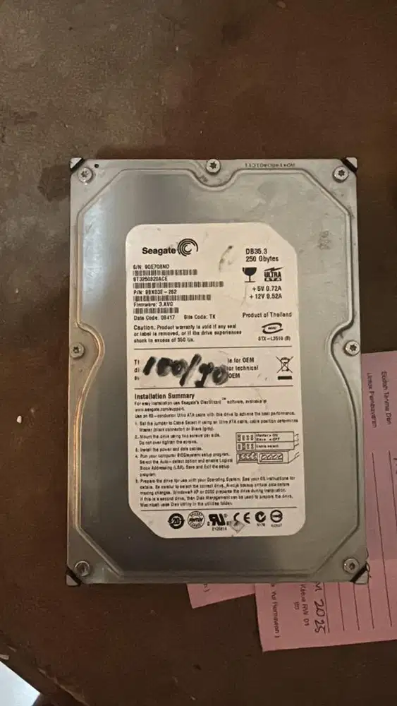 Hardis ata jadul 250gb bkn sata yh.