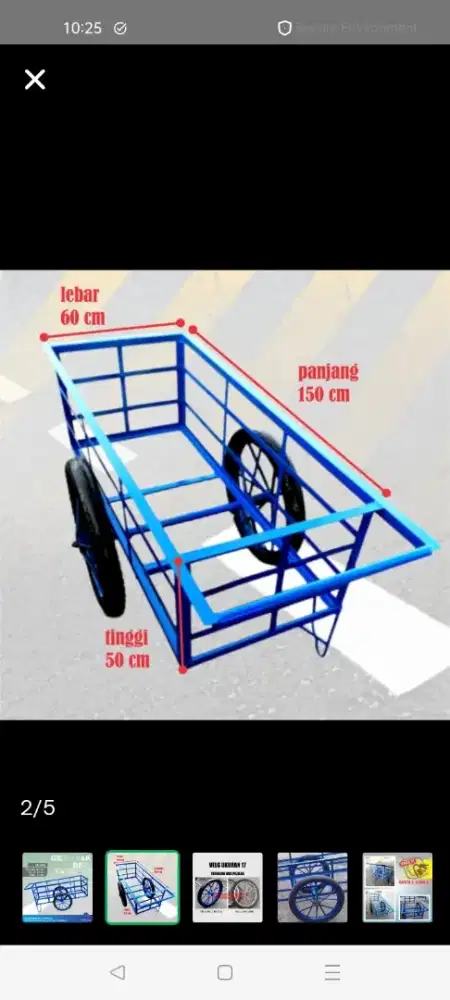 Gerobak Dorong / Gerobak Besi Serbaguna, SECOND SIAP PAKAI, Bandung