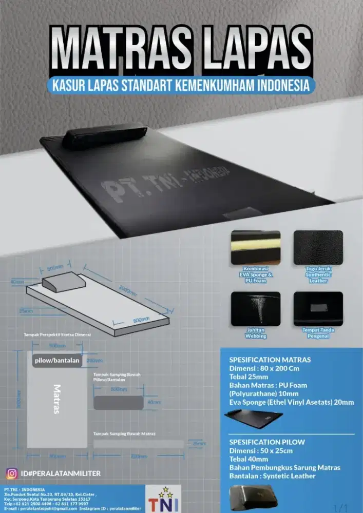 MATRAS LAPAS | KASUR LAPAS KEMENKUMHAM | PABRIK MATRAS LAPAS