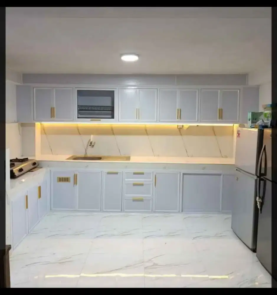 Kitchen set alumunium tebal harga termurah langsung pembuatan sendiri