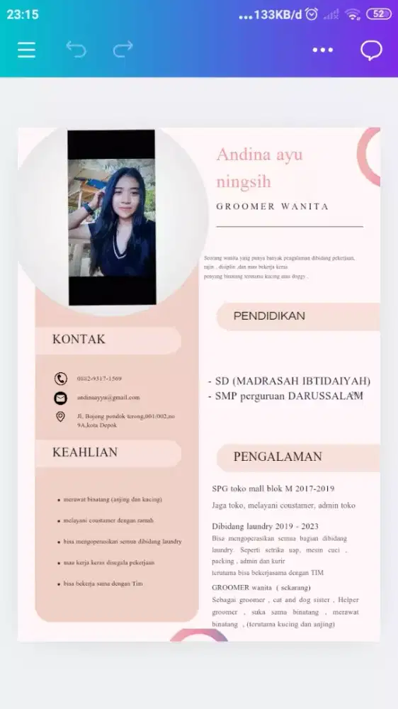 Sedang mencari pekerjaan apa saja , domisili Depok
