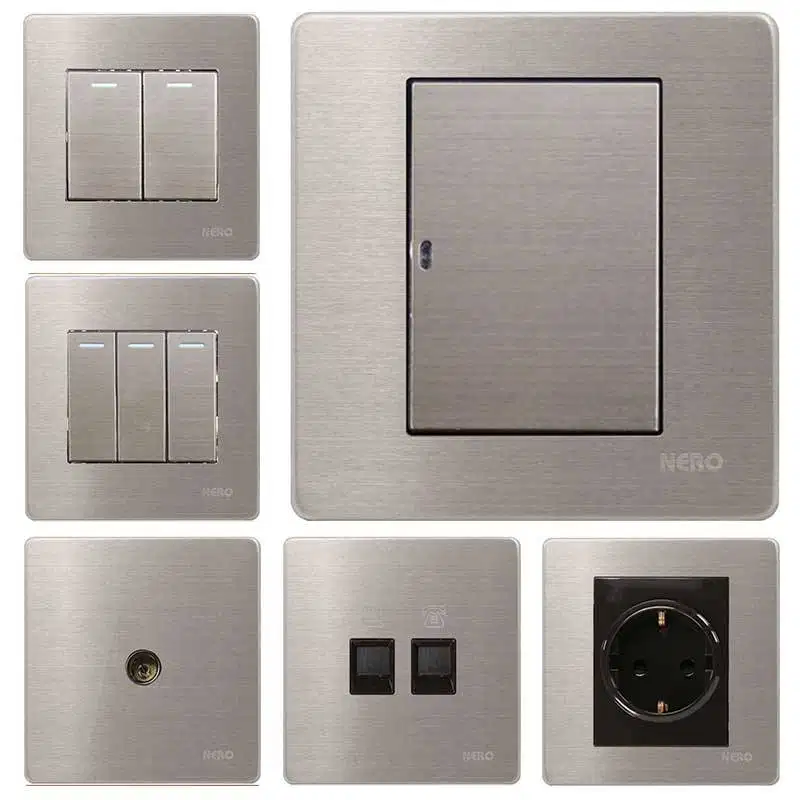 Stainless Saklar Stop Kontak Nero