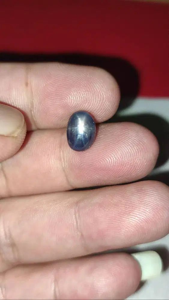 NATURAL BLUE STAR SAPPHIRE SRILANKA SHARP STAR CLEAN TABLE 7.05 CTS
