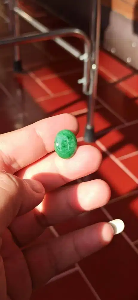 NATURAL GOOD QUALITY GREEN JADEITE JADE MYANMAR BURMA TYPE B 6.79CTS