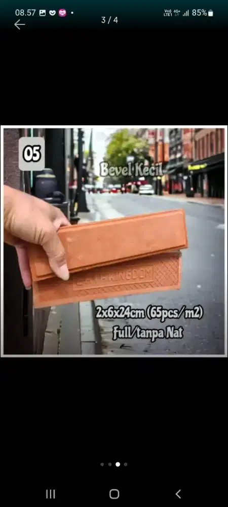 Bata Tempel Terakota Bevel( Minimal order 25 m
