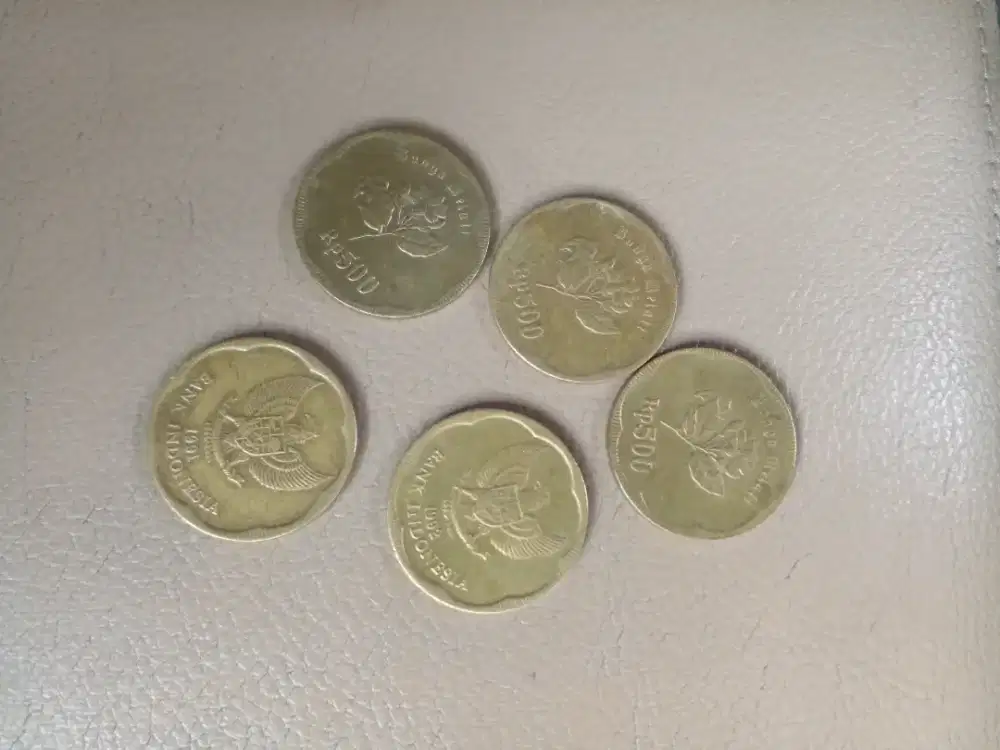 Koin kuno 500 rupiah melati th 1991 sd 1992