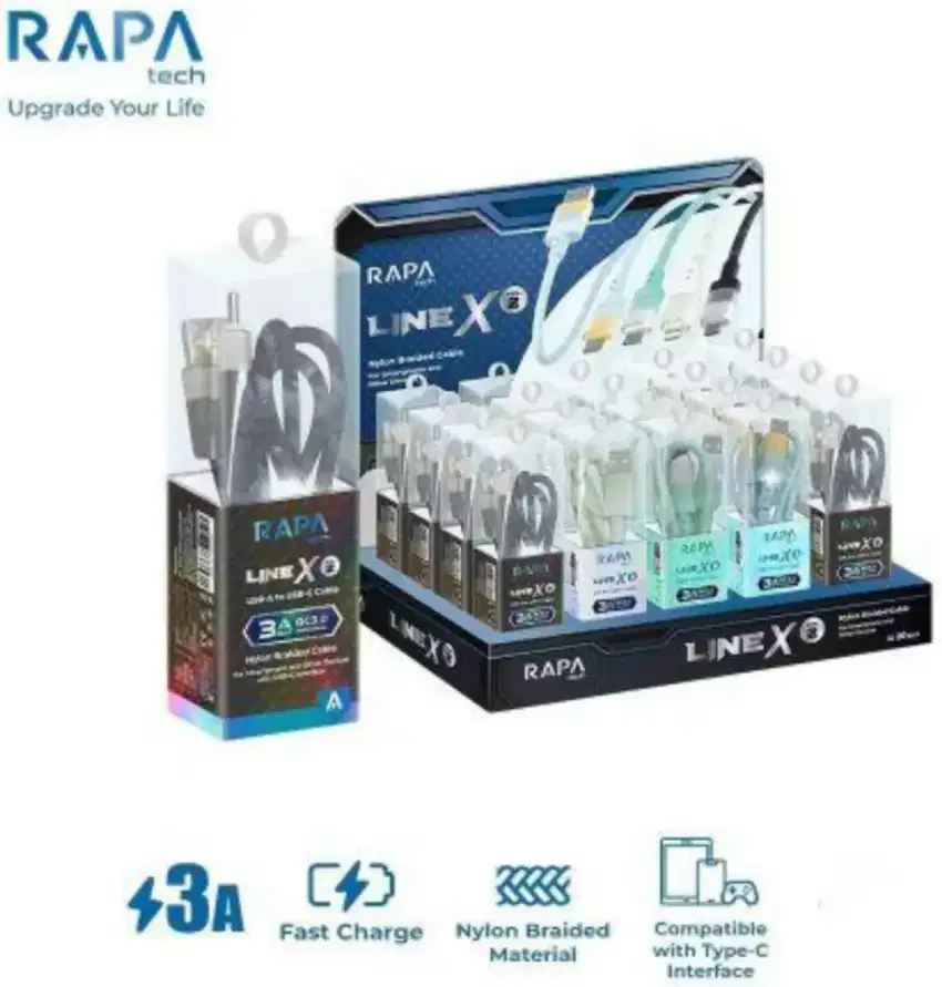 Kabel Data Type-C RAPATech Line X