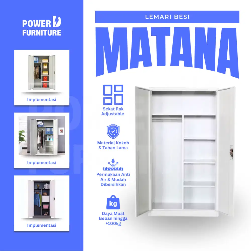 Lemari Besi Pakaian Tipe MATANA - almari besi | lemari pakaian besi