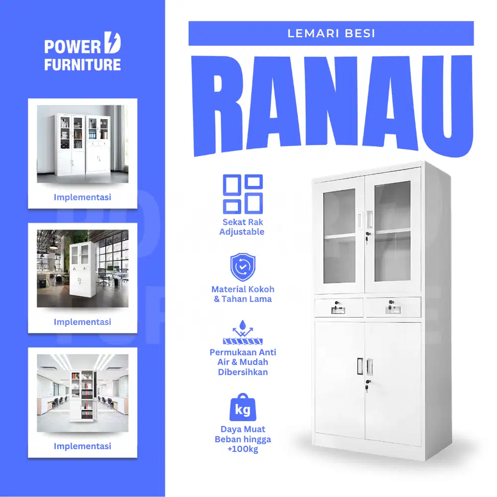 [SERBAGUNA] Lemari Arsip Besi RANAU – lemari besi 2 pintu | lemar