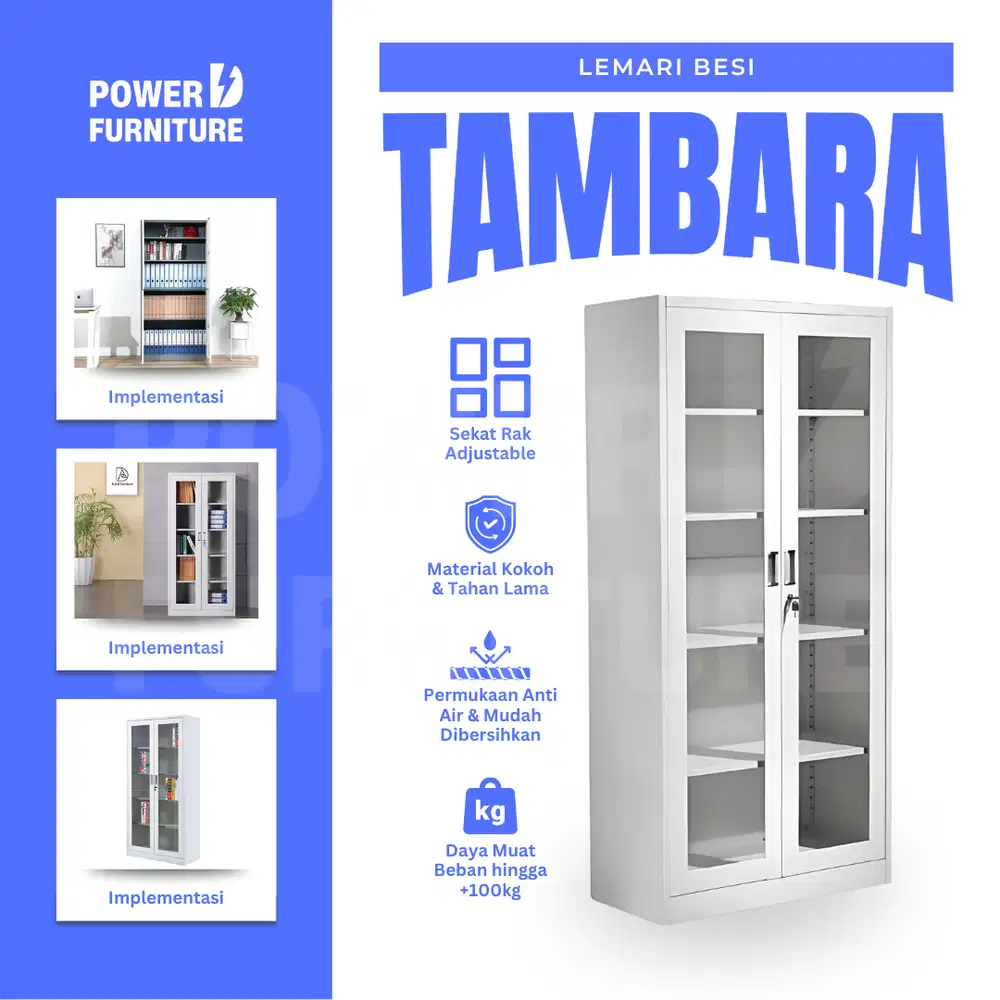 Lemari Arsip Kaca TAMBARA - filling cabinet | lemari dokumen besi