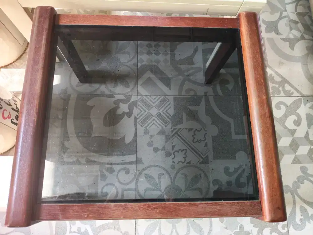 Meja Tamu Kopi Kaca Vintage Minimalis Second/bekas