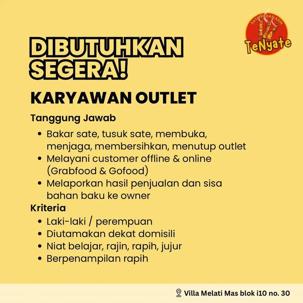 Lowongan kerja outlet