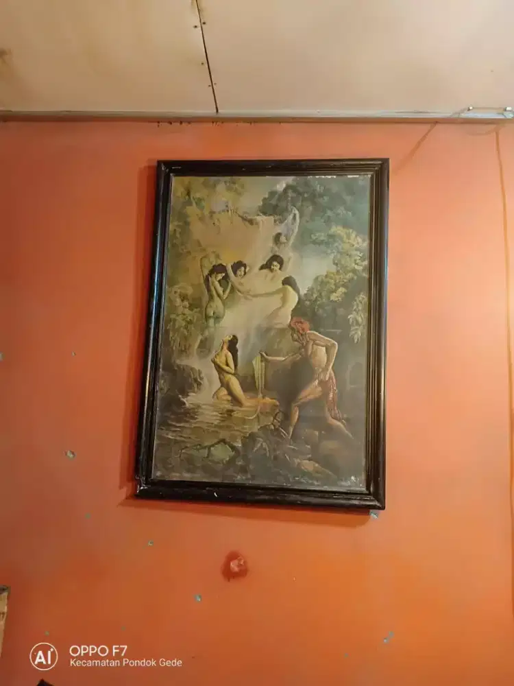 Lukisan Repro Karya Basuki Abdullah Legenda Jaka Tarub & 6 Bidadari