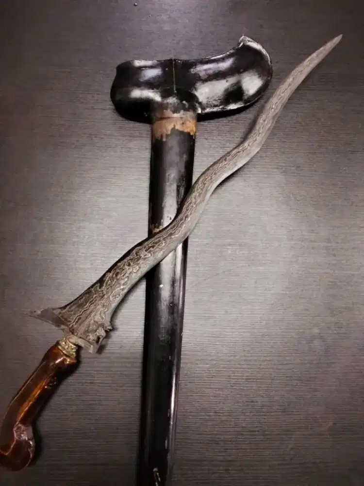 Keris pusaka singobarong luk 5 asli tosan aji