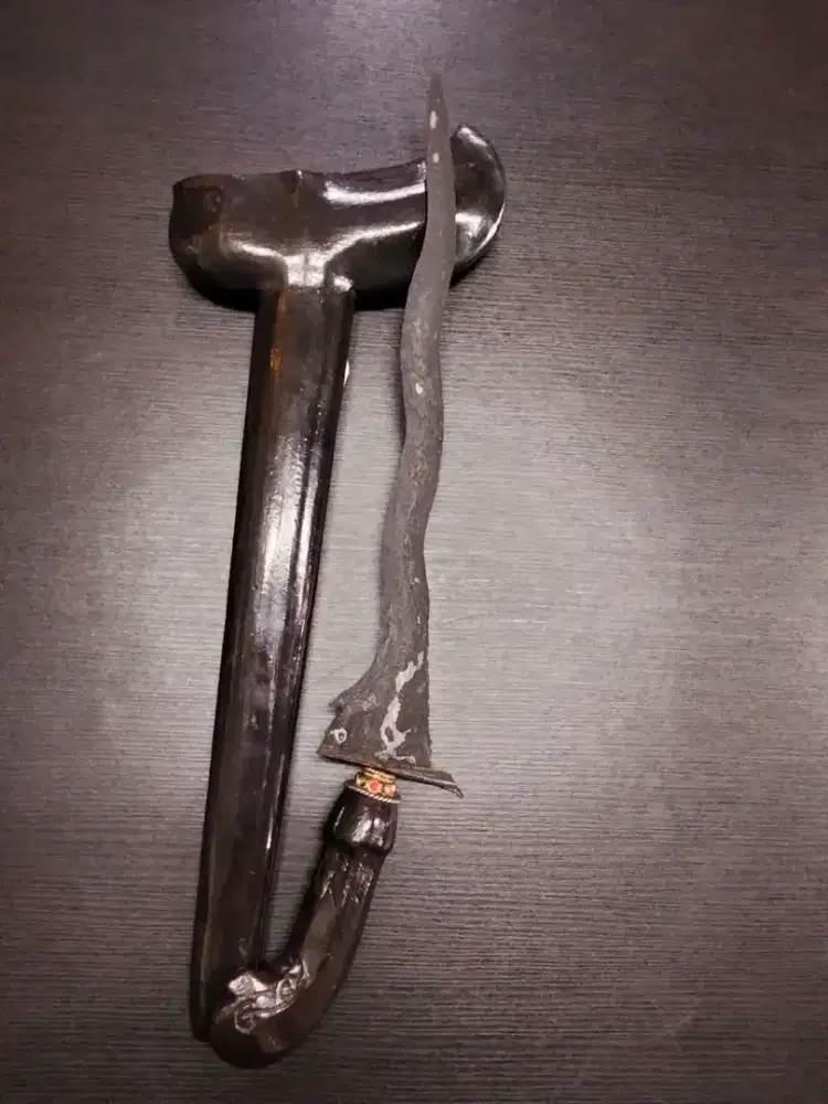 Keris Sepuh Luk 5 Pamor Ceprit Tangguh Majapahit Wingit