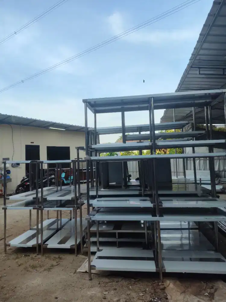 Meja 2 susun Stainless 150x70x85 baru