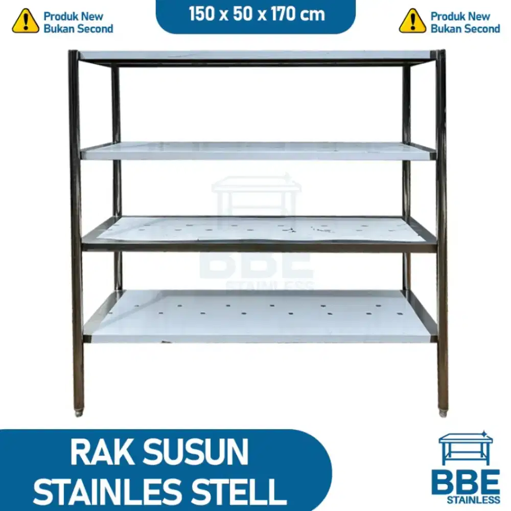 rak susun 4 strap/ rak plat 150x50x150 baru stainless steel