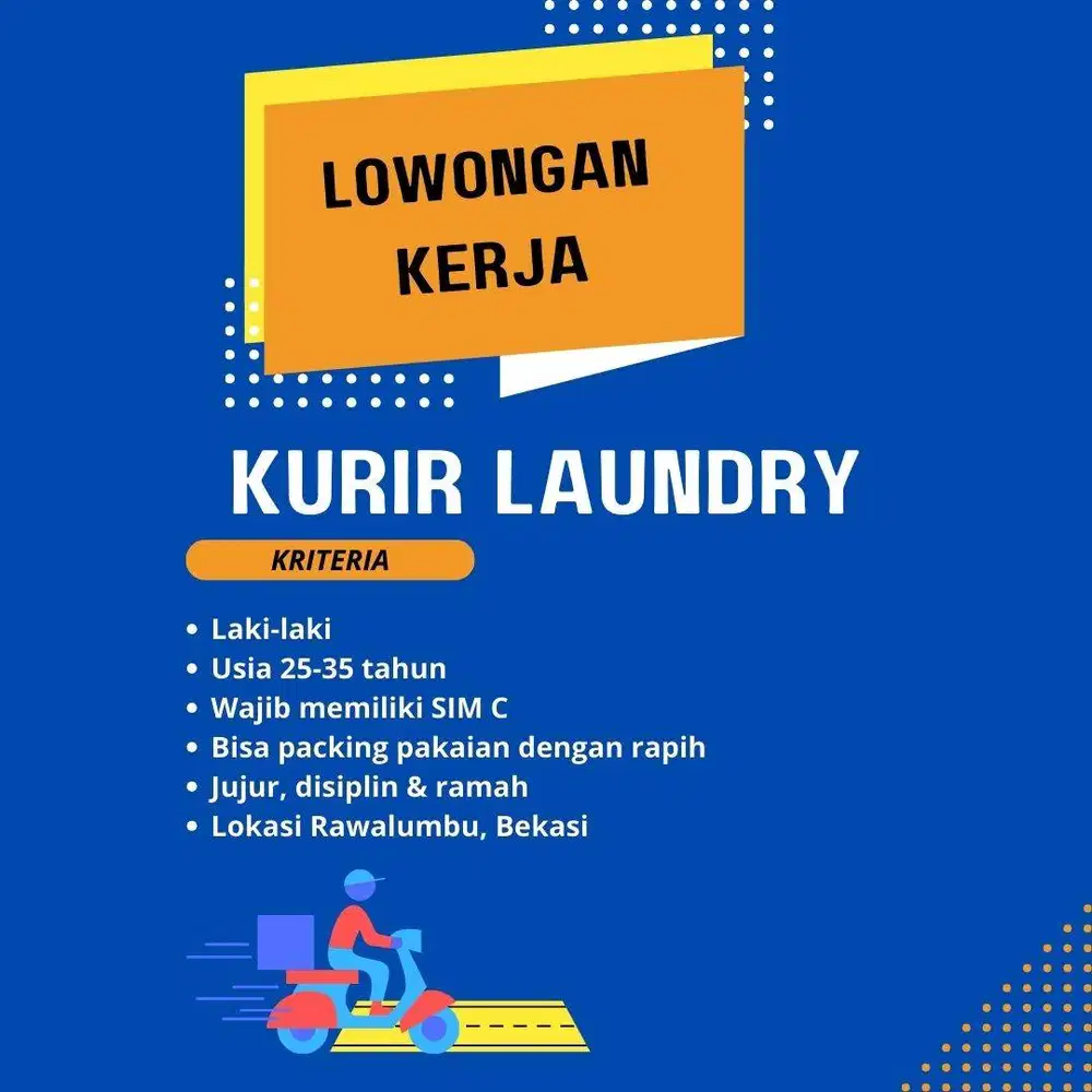 Lowongan Kerja Kurir Laundry