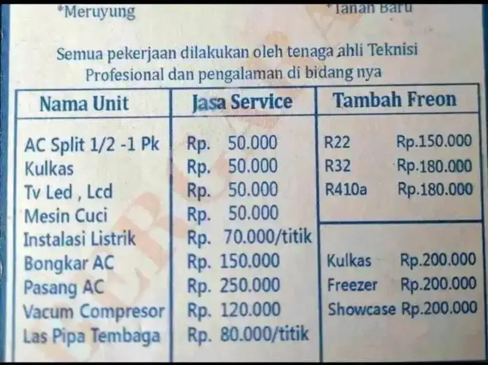 Service ac sekota depok