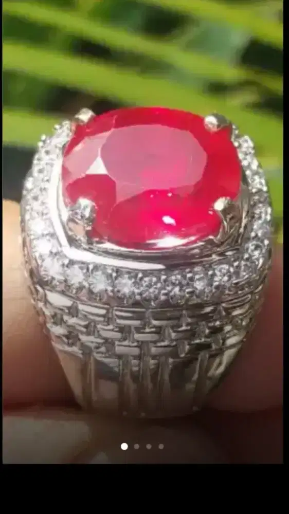 Jual Batu Cincin Permata Pinkish-Red Ruby Cutting Top