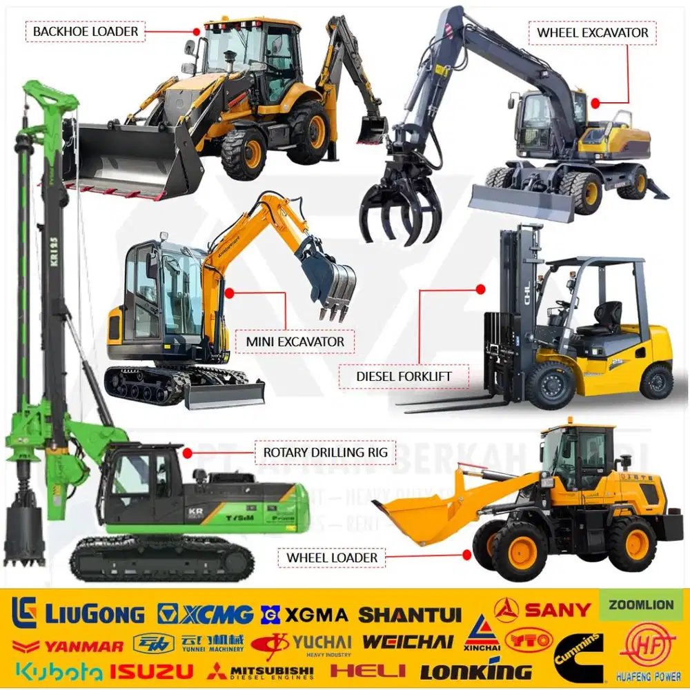 Excavator Forklift Mobile Crane Carmix Mixer BullDozer Wheel Loader