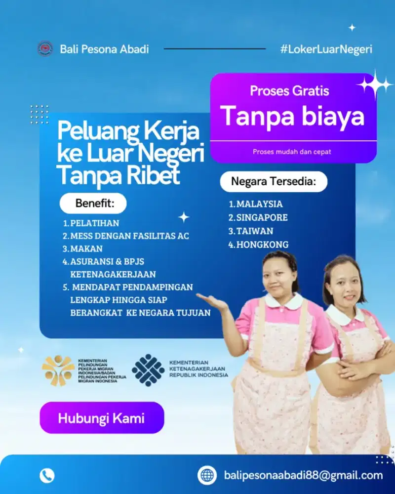 Lowongan kerja ART, pengasuh anak /bayi, perawat lansia