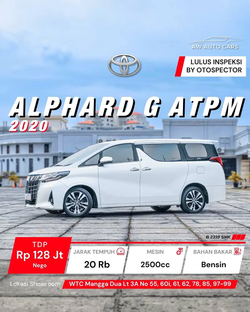 [KM 20 RB] Alphard G ATPM NIK 2020 mdl 2021 2022
