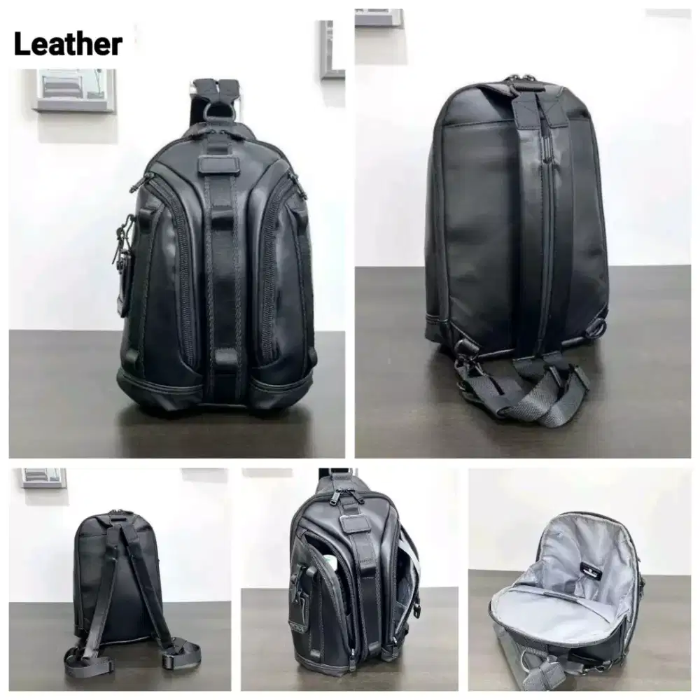 Tas Tumi Knight Sling Backpack 2in1 Leather Black