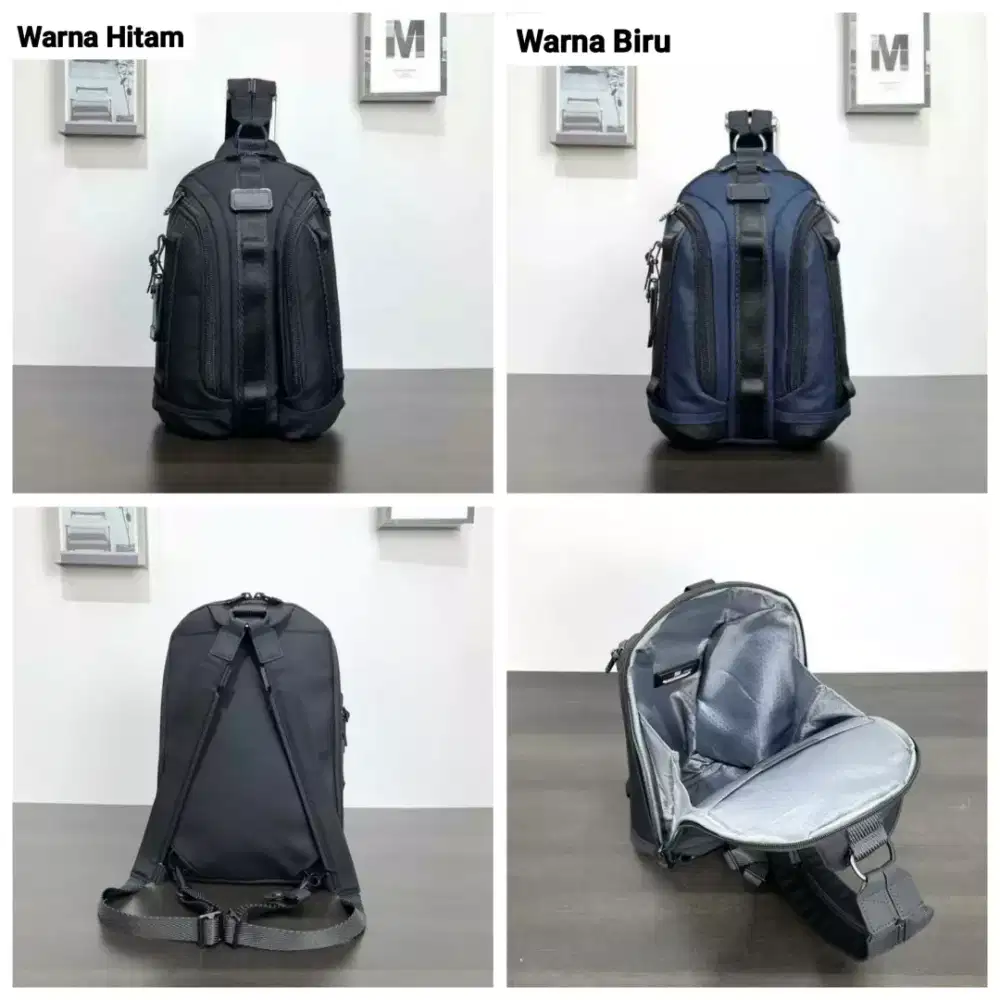 Tumi Knight Sling Backpack 2in1 hitam or biru navy