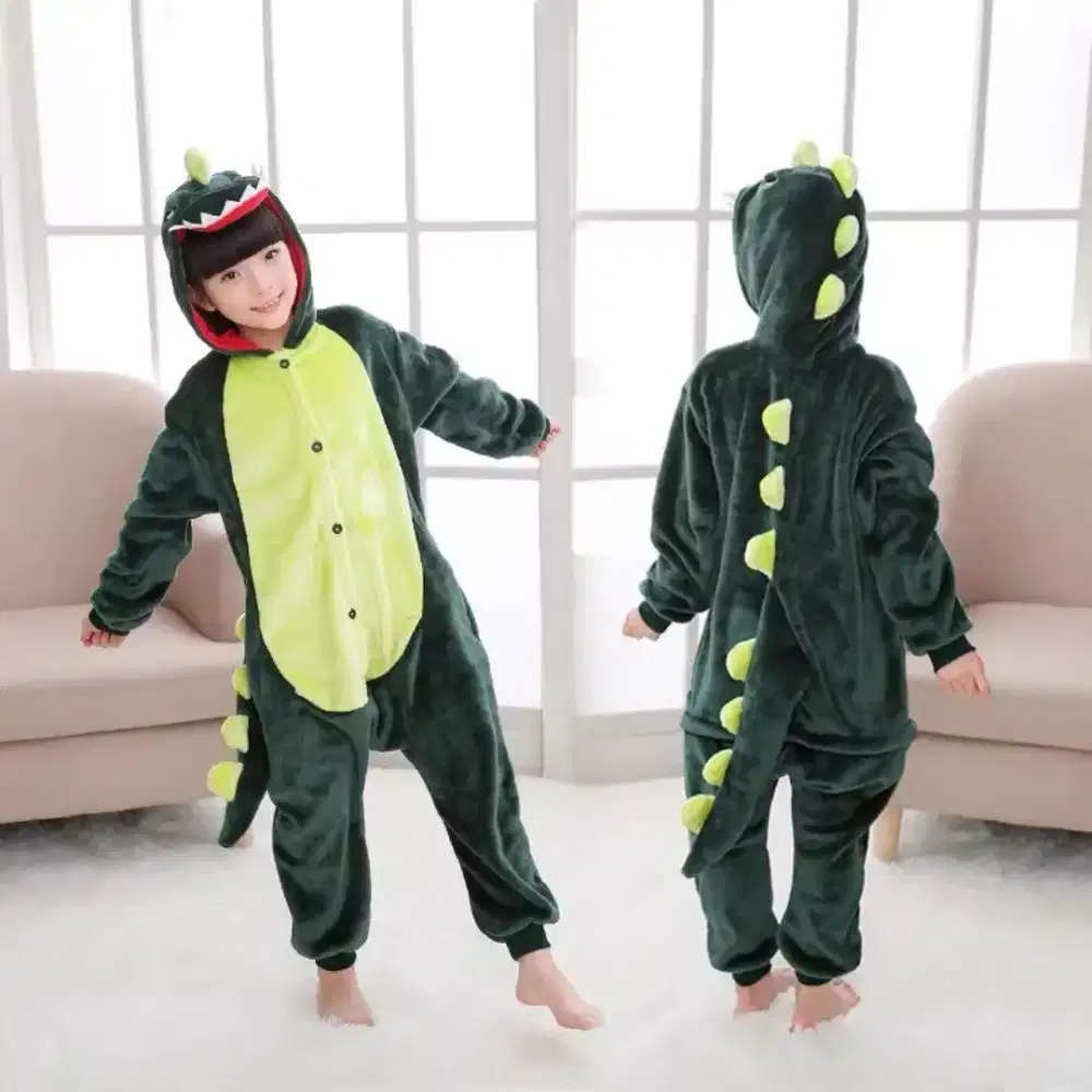 Kostum Anak 2-3 Tahun Baju Jumpsuit dinosaurus