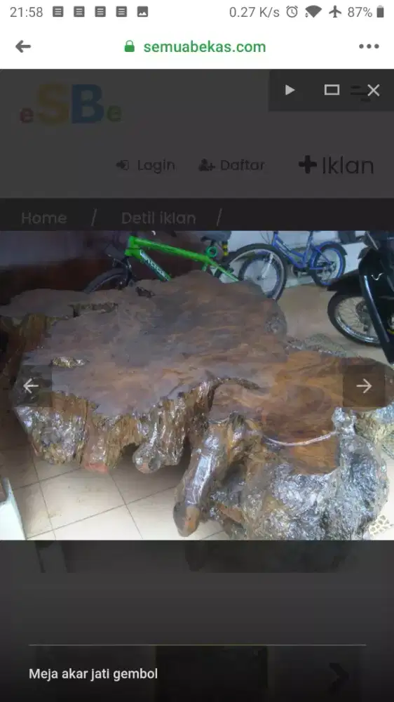 Meja gembol kayu jati