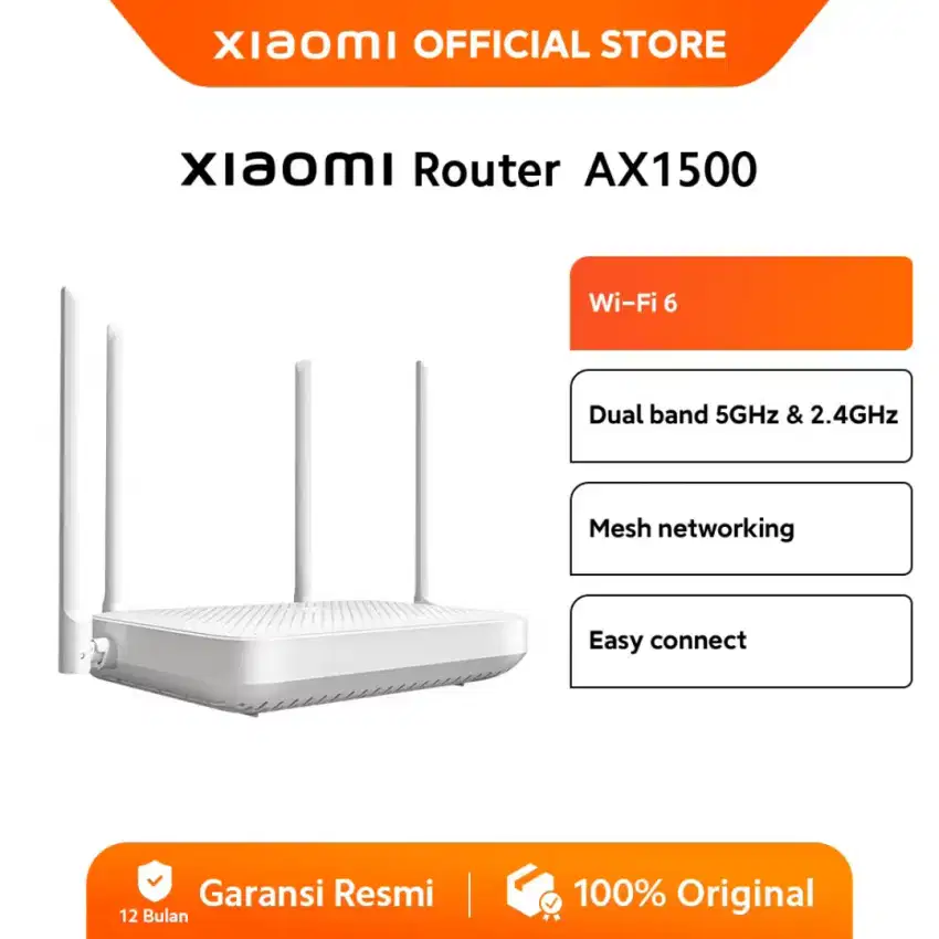 Xiaomi Router WiFi6 Dual Band 5GHz Mesh Networking Garansi Resmi