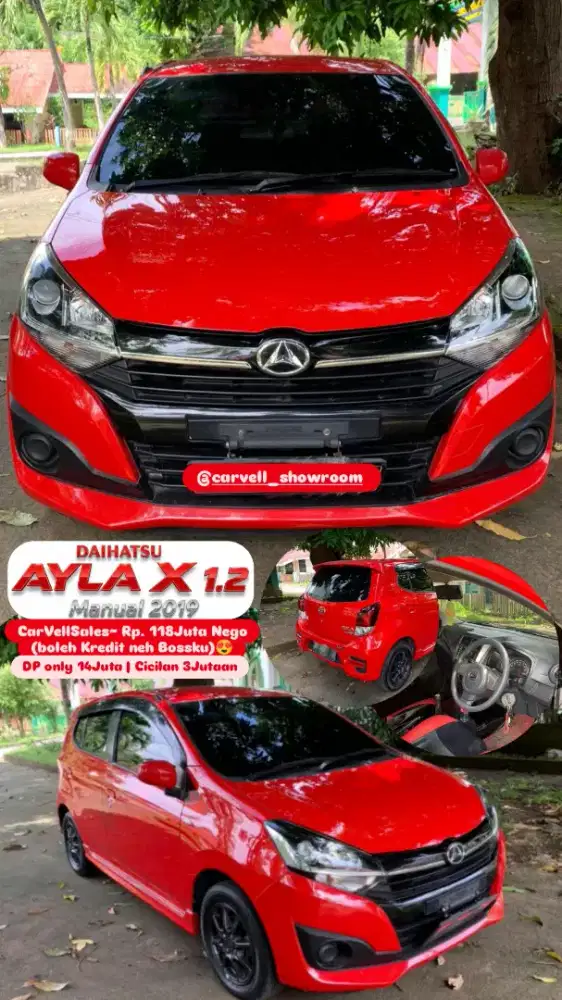 Daihatsu AYLA X 1.2 Manual 2019 Merah Menyalah Bossku (blh Kredit neh)