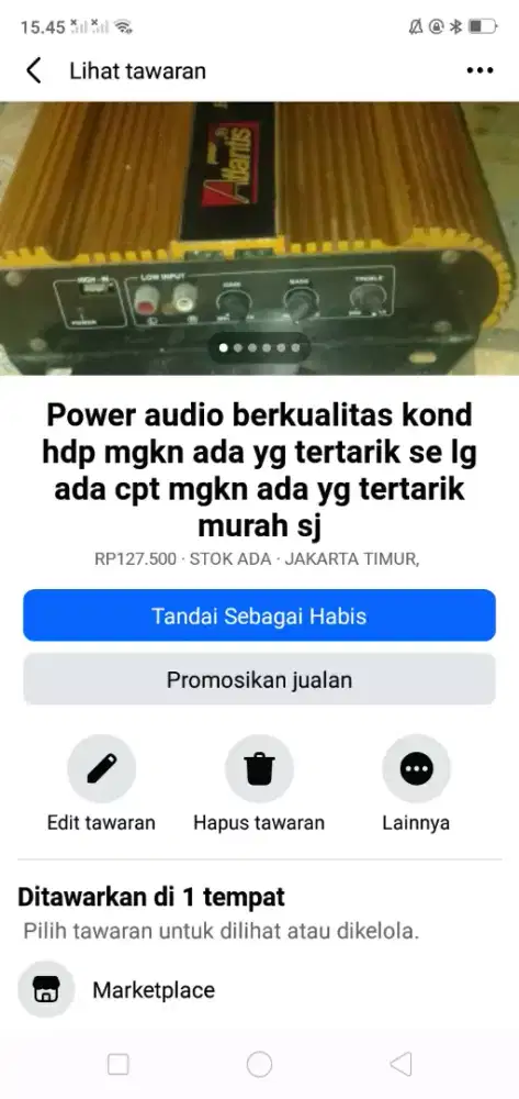 Power audio mobil berkualitas kond hdp mgkn ada yg tertarik murah sj