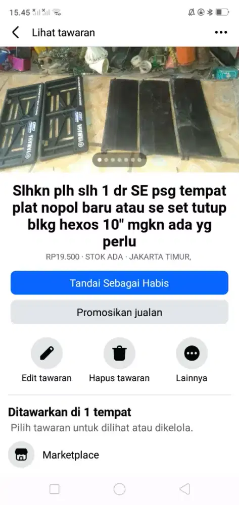 Slhkn lh slh 1 paket dr dudukan plat atau tutup blkg hexos murah sj