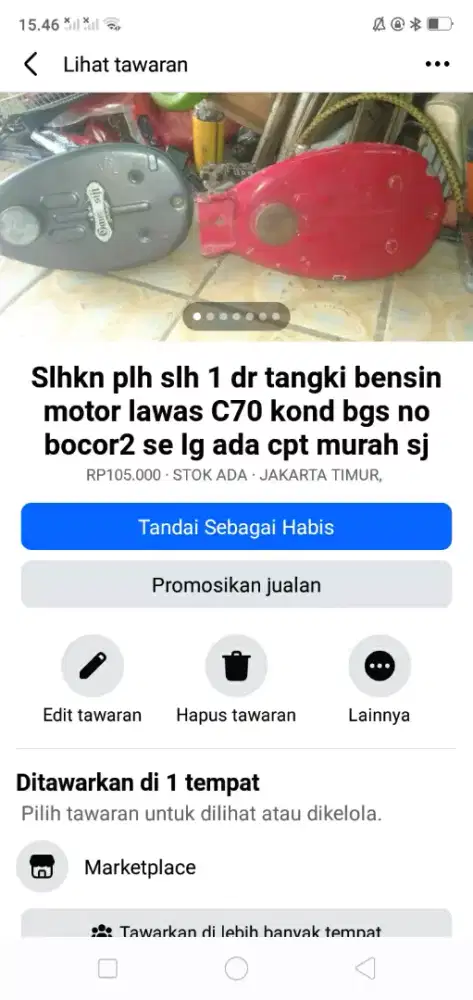 Slhkn plh slh 1 dr tangki bhn bakar C70 kond bgs no bocor2 cpt murah